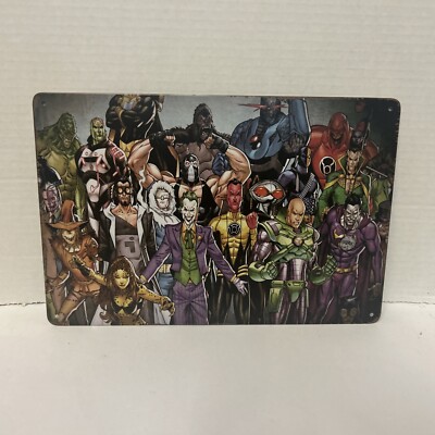Evil Villains￼￼  of batman metal poster joker two face peguin bane Superman