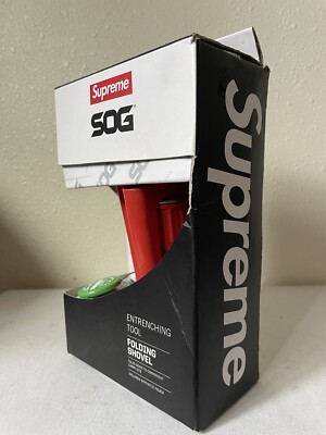 Supreme SOG Collapsible Foldable Shovel Red FW17 Box Logo BOGO IN