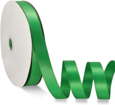 Green Satin Ribbon Double Faced Satin 1/2 Inch X 55 Yards Polyester Ribbon for G