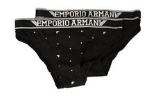 EMPORIO ARMANI Women's Briefs 2 Piece Pack Elastic Eye Panties Bipack Art