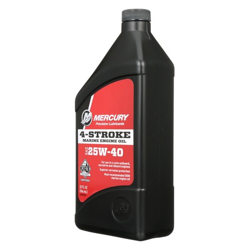 Mercury Mercruiser Quicksilver Four Stroke Oil  25W-40  One Qt OEM  92-8M0078627 - Foto 5 di 14