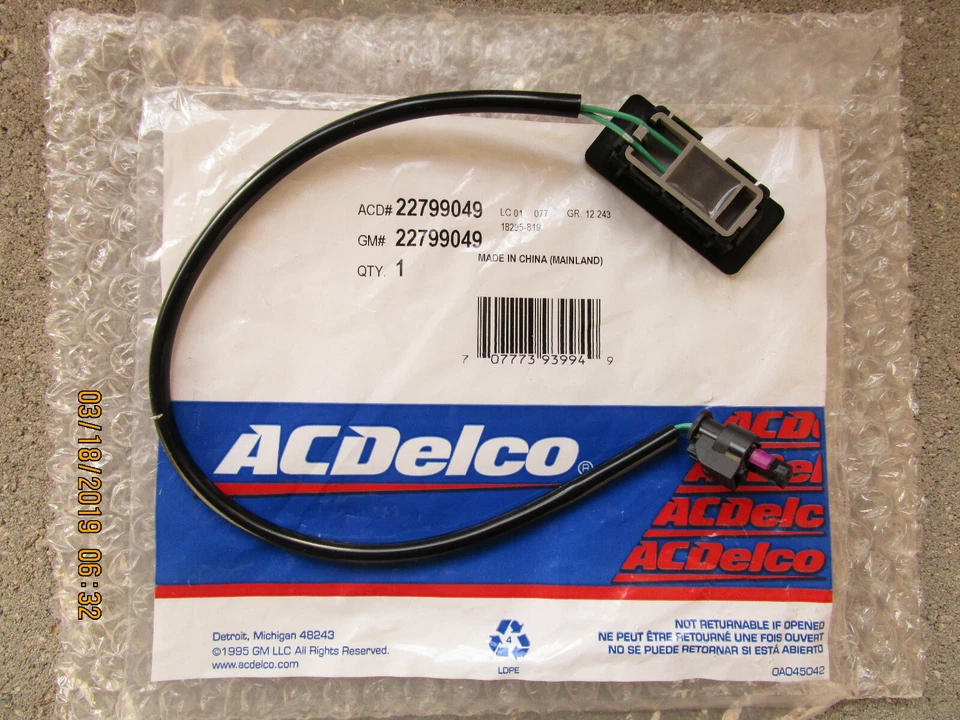 GM BUICK CHEVY ACDELCO 22799049 ОТКРЫВАТЕЛЬ КРЫШКИ БАГАЖНИКА ВЫКЛЮЧАТЕЛЬ ПОДЪЕМНОЙ ДВЕРИ OEM НОВЫЙ - Изображение 2 из 2