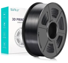 SUNLU 1.75MM PLA+ Silk Shiny Black Neatly Wound Filament 1KG/2.2LBS