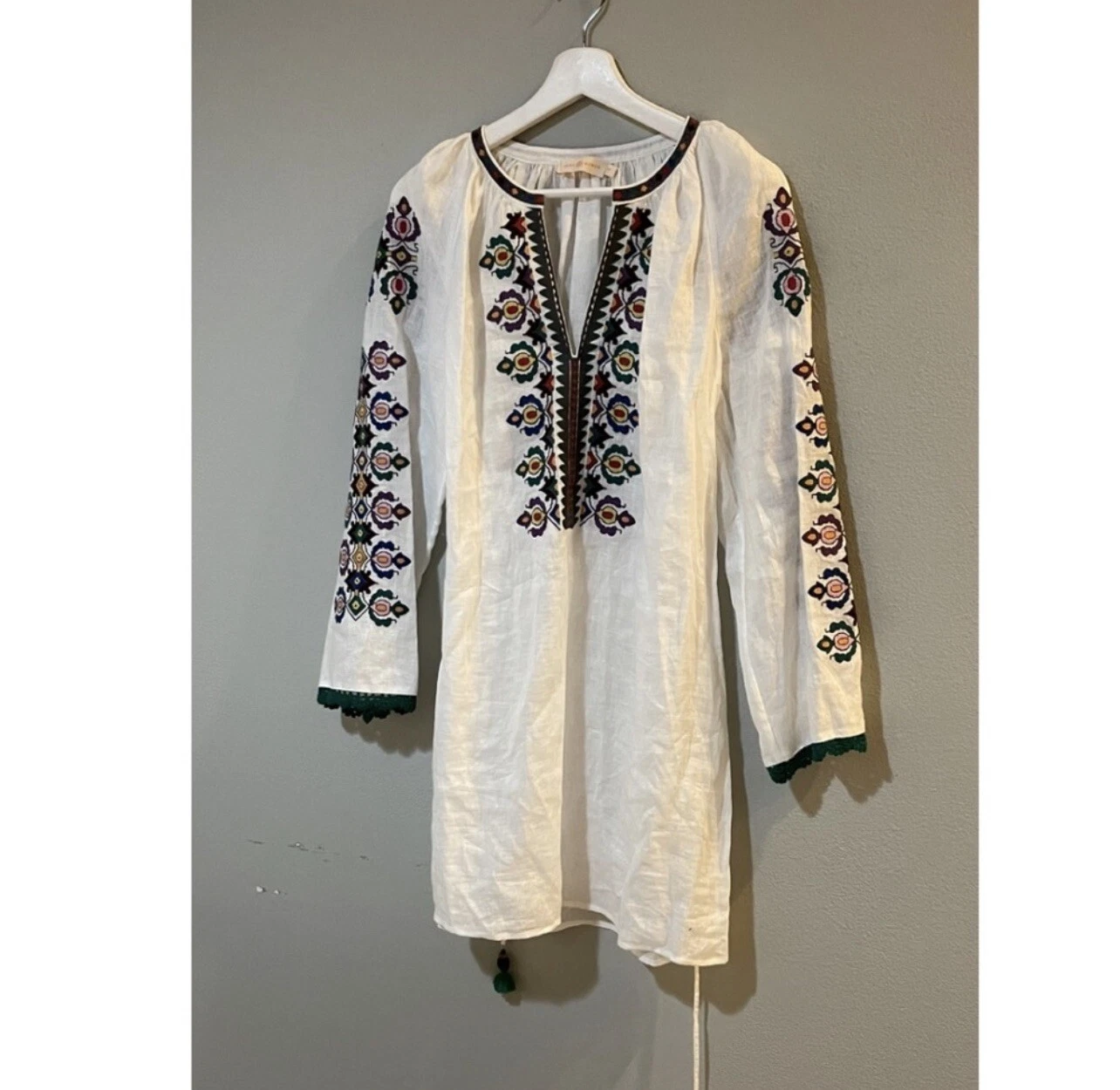 Abito in lino ricamato Tory Burch. Nuovo con etichetta. Taglia S. Vendita al dettaglio $600