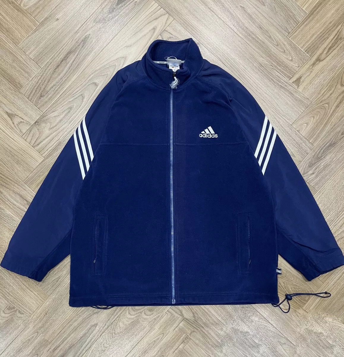 Adidas Climawarm Vintage Full Zip Navy Blue Fleece Jacket Men s XL