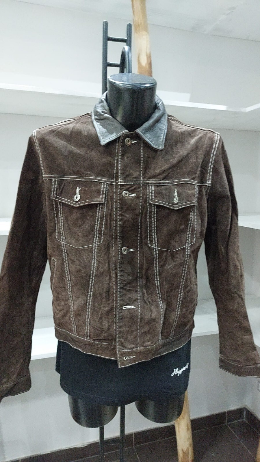 Used Leather Jacket Old Road Genuine Leather Man Brown Size 48-PGC024PI