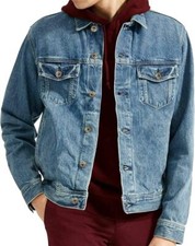 Men's Classic Denim Jean Jacket Slim Fit Western Style Button-Up Trucker Jacket