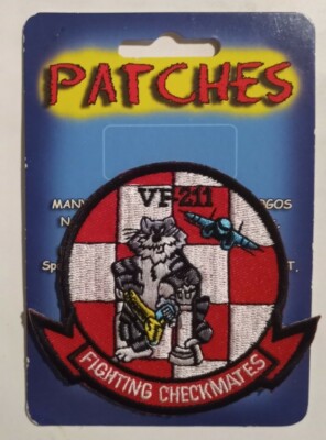 U.S. Navy VF-211 Fighting Checkmates F-14 Tomcat Iron on patch
