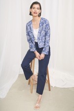 Seasalt Women's Jacket - Blue Country Lane Linen Jacket - Regular - Agapanthus L