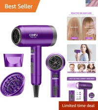 Ionic Blow Dryer 1600W with Diffuser - Lightweight & Efficient for Home & Travel