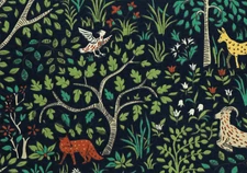 Robert Allen Fabric Folkworld Animals Cotton Woven Drapery  Upholstery