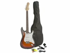 Fever Full Electric Guitar w/Gig Bag, Tuner, Cable, Strap & Strings, Sunburst