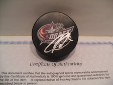 Ian Cole Autographed Signed 2007 NHL Draft Puck COA - Vancouver Pittsburgh