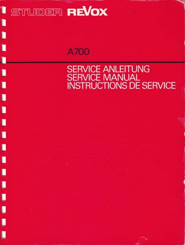 Service Manual-Manual for Revox A 700 (A700), Very Good!!!