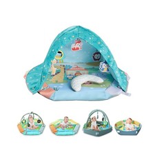 8-in-1 Tummy Time Mat, Baby Girl Play Mat with Tent, Pillow, 5 Deta... Fast Ship