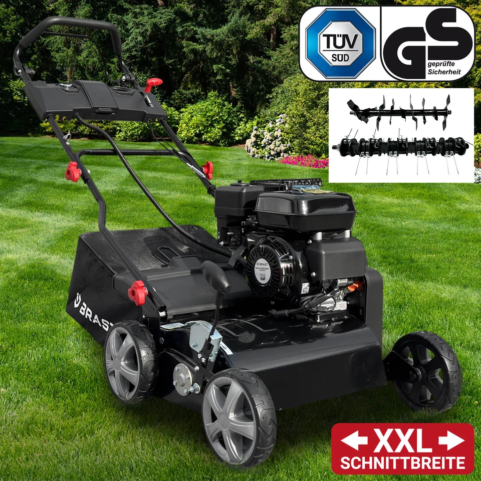 BRAST Vertikutierer Benzin 4,5kW (6,12PS) mit 45cm Arbeitsbreite Moosentferner