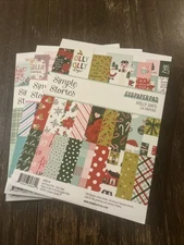 Simple Stories Set Of 3 6x8 Paper Pads Holly Days Feelin’ Frosty Mix & Mingle