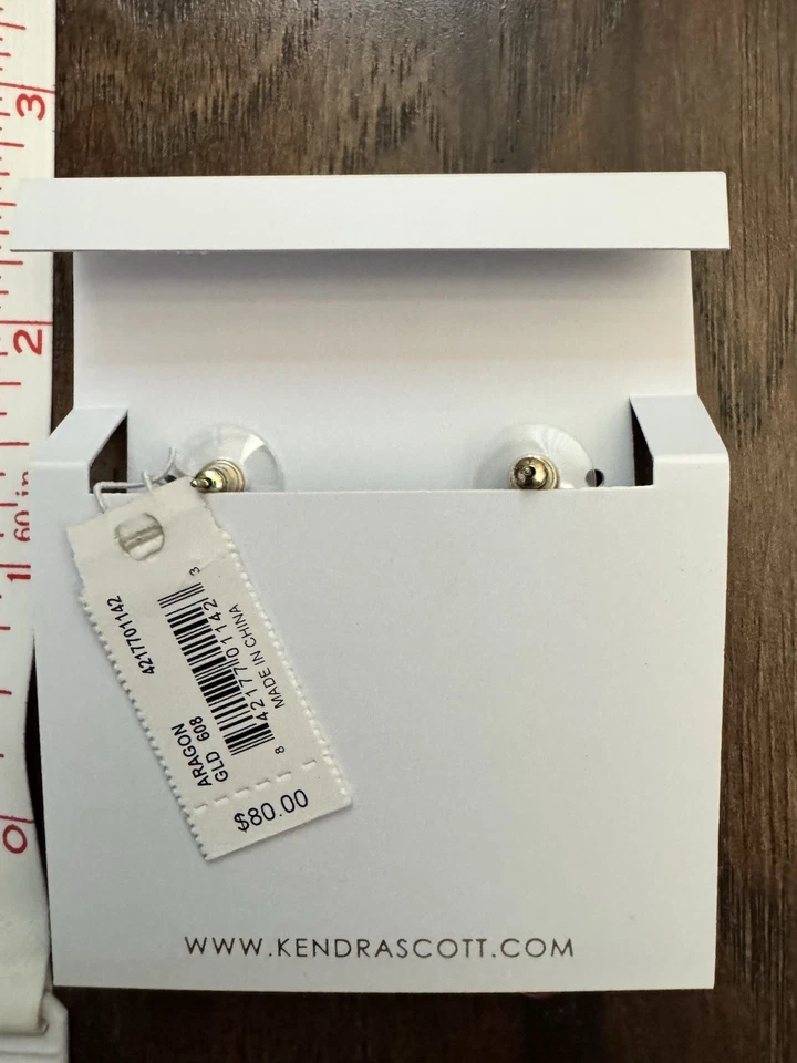 Pendientes colgantes Kendra Scott Aragón - OJO DE TIGRE BURDEOS - NUEVOS CON ETIQUETAS con bolsa - venta al por menor de $80 Foto 3 de 3