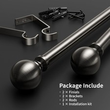 Extendable Curtain Poles for Eyelet Adjustable Heavy Duty Curtain Rods Fittings