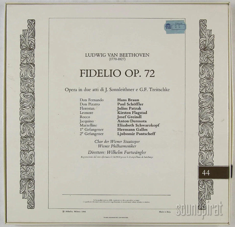 WILHELM FURTWANGLER & FLAGSTAD BEETHOVEN FIDELIO FONIT CETRA 3 LP BOX FE 44 NM - Image 4 of 4