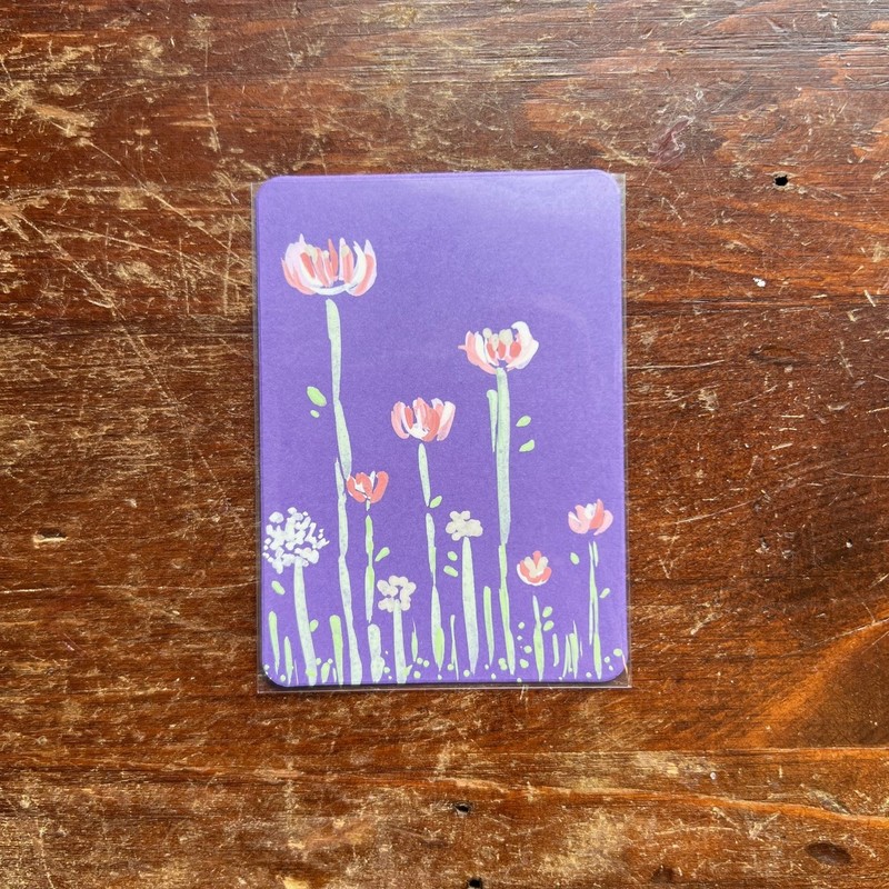 Original ACEO Artwork - Acrylic Doodle Abstract Pink Spring Flowers Flow Art