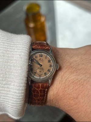 Seltene mido multifort super automatic Salmon Patina/Double Signed  F de A 