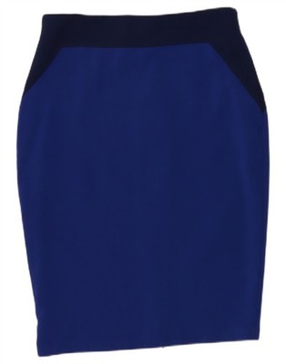 Marks & Spencer Damen Bleistiftrock UK 10 Small W28 blau Colourblock OY11