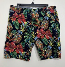 Men’s Hudson & Barrow Tropical Hawaiian Pineapple Beach Golf Shorts Size 36