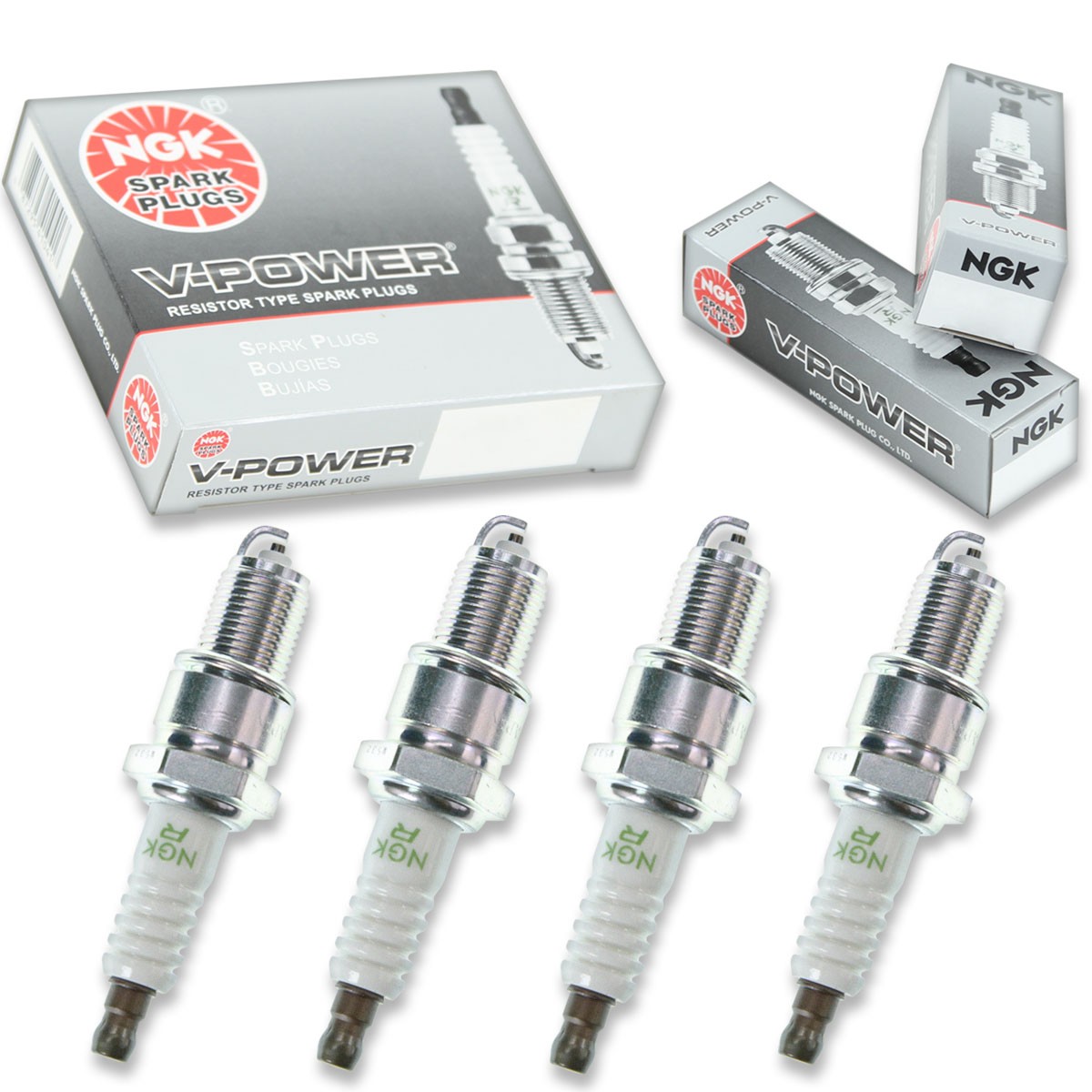 4 pcs NGK V-Power Spark Plugs for 1987-1988 Nissan Pathfinder 2.4L L4 qg