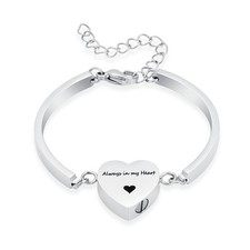 Heart Urn Bracelet for Ashes for Women Men Stainless Steel Cremation Jewelry Mem