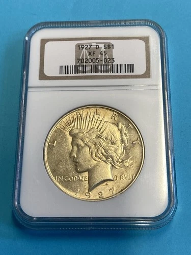 1927 D Peace Silver Dollar XF45 NGC Old Holder