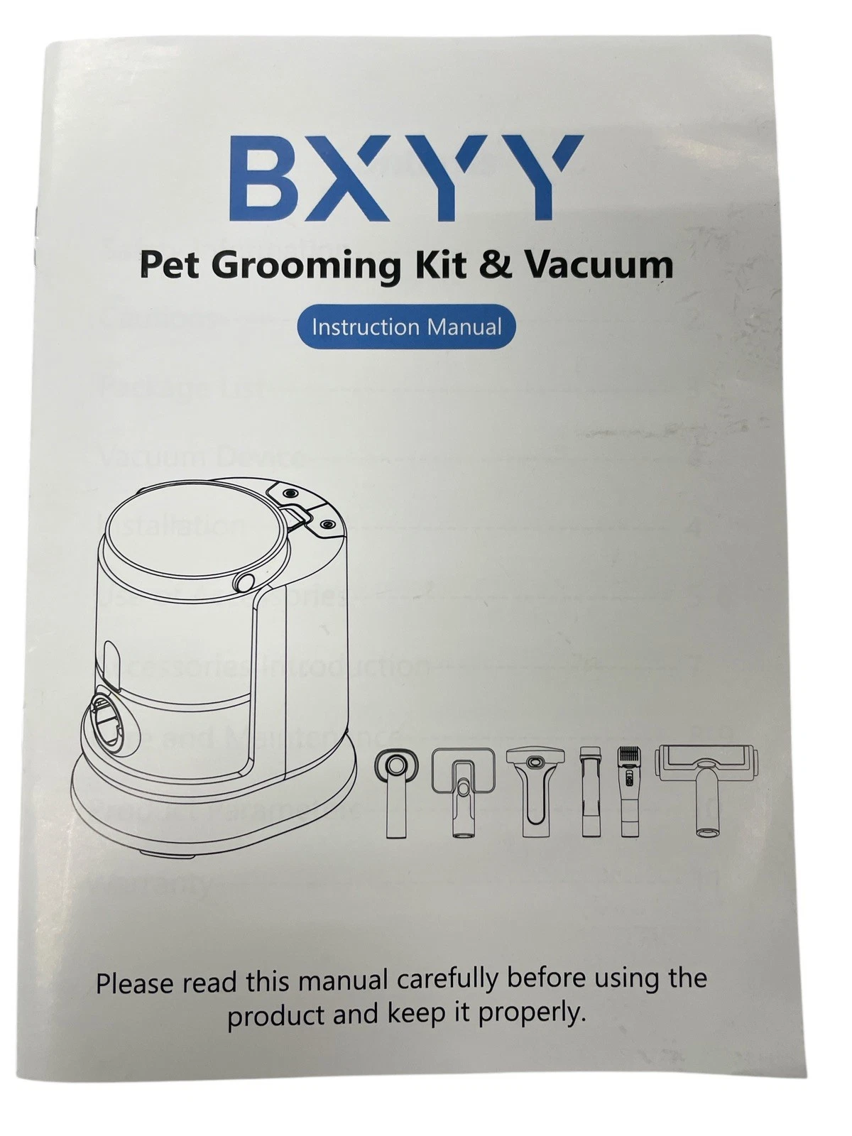 BXYY Dog 6 in 1 Grooming Kit & Vacuum Suction 99% Pet Hair 1.5L Dust Cup NIB