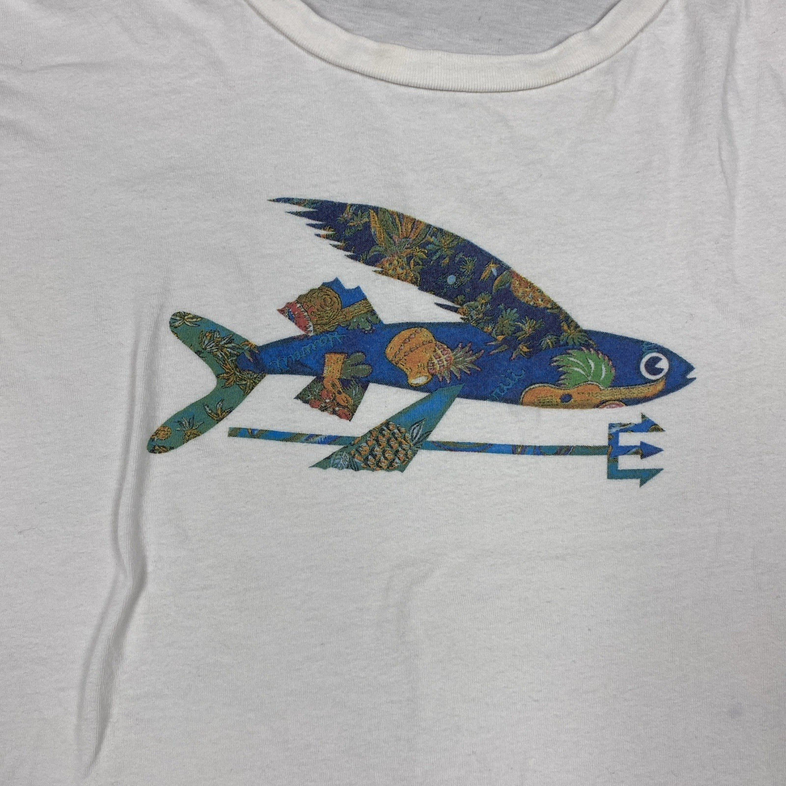 Patagonia T Shirt Women's Flying Fish Graphic Logo Print Slim Fit Surf Size XS thumbnail 4