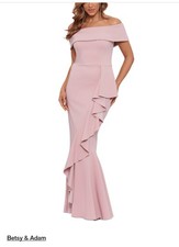 Betsy  Adam Off-The-Shoulder Mermaid Gown Color Rose Size 12 Style A22885 289