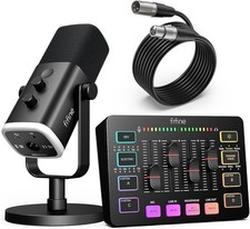 FIFINE Gaming Equipment Bundle, Dynamic XLR/USB Gaming Microphone Set with Strea