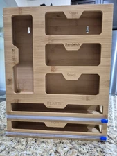 Bamboo Bag Foil & Plastic Wrap Organizer - Wall Mount