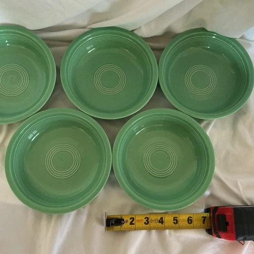 Fiestaware Sea Mist Green 7-inch Ceramic Bowls Cereal/Soup/Salad Set of 4 VTG