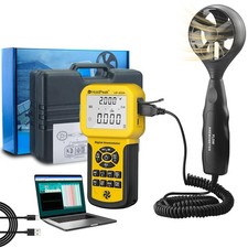 HoldPeak CFM Meter HVAC Anemometer with USB, Handheld Wind Speed Air Flow Vel...