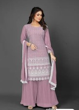 Women Latest Designer Elegent Ethnic Embroidered Kurta With Sharara Duppta...