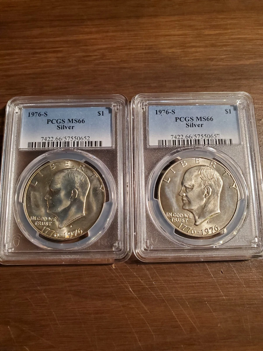 Silver MS 66 Graded 1976 Eisenhower Dollars (1971-1978) for sale