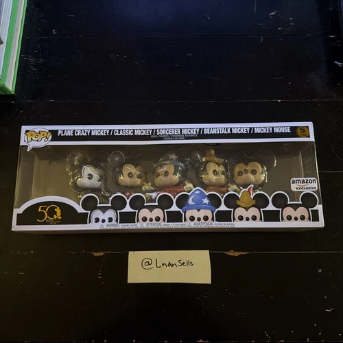 Funko POP Mickey Mouse 5-Pack Amazon Exclusive 50th Walt Disney Archives NEW