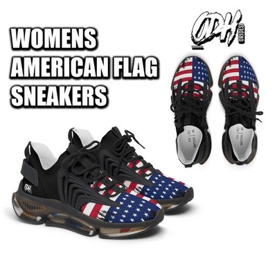 Womens American Flag Sneakers America USA Shoes Labor Day Parade Back To School