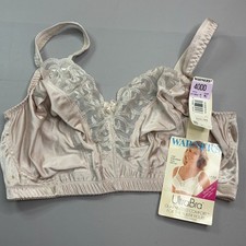 New Vintage Warners Bra 40DD Satin Unlined Cup No Wire Full Coverage