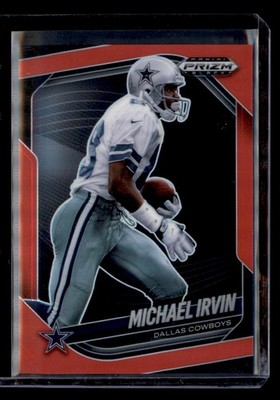 2025 Panini Prizm Black Michael Irvin #42 Red Prizm /299 Dallas Cowboys