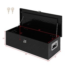 30 Black Aluminum Pickup Truck Trunk Under Bed Tool Box Trailer Storage Lock