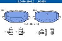 Bremsbelagsatz Scheibenbremse ATE Ceramic 13.0470-2668.2 FüR Opel A18 P1UO Combo