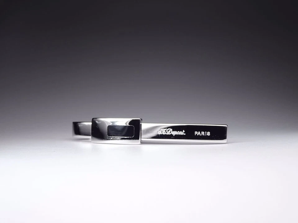 S.T. Dupont Onyx X Plata D Marca Corbata Clip Barra París Para hombres Moda Accesorio Foto 4 de 4
