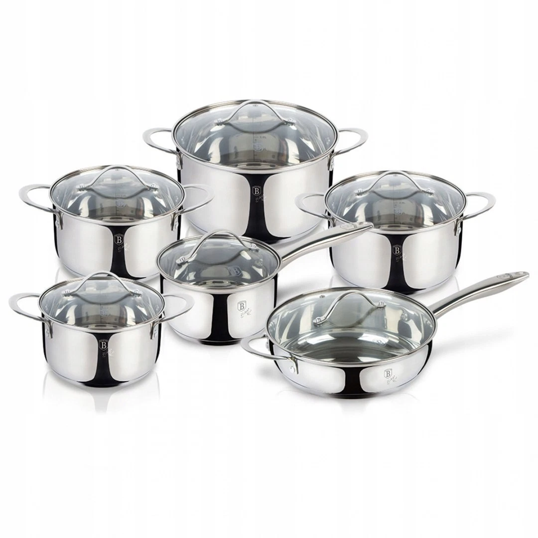 Stainless Steel Cookware Set 12 Piece Induction Pan Set Pots Silver
Opens in a new window or tab