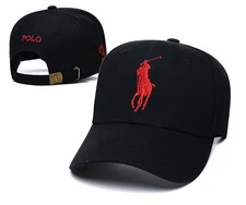 POLO Logo Sports Baseball Cap Unisex Adjustable Hat New Black