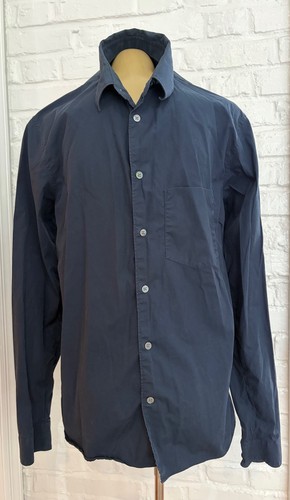 Acne Studios, Acne Studios Navy Blue Regular Fit Men’s Shirt Size 48 Small